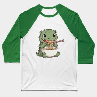 Crocodile Eat Ramen Baseball T-Shirt